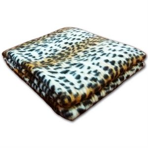 50"X60" Whipstitch Fleece Blanket - Leopard Print