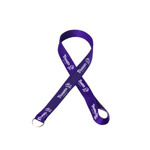 5/8" Silkscreened Flat Lanyard w/ Key Ring