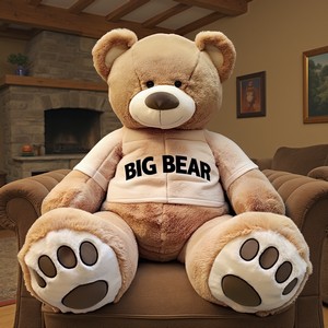 59" Stuffed Beige Bear