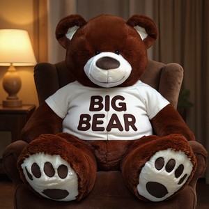 59" Stuffed Dark Brown Bear