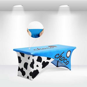 6' Cross-over Stretch Table Covers in Full Color Overall