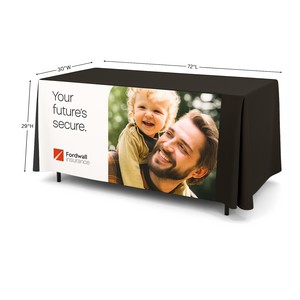 6' Liquid Repellent Fitted Table Cover - Front Panel Print