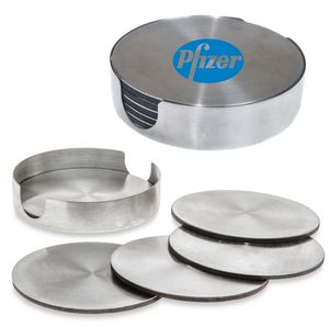 6 Piece Stainless Steel Coaster Set