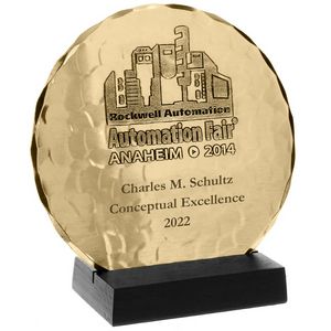 6" Round Award w/Black Base