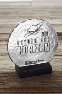 6" Round Award w/Black Base