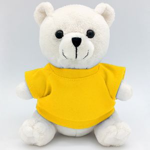 6" Sitting White Teddy Bear Beanie