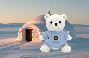 6" Sitting White Teddy Bear Beanie