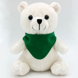 6" Sitting White Teddy Bear Beanie