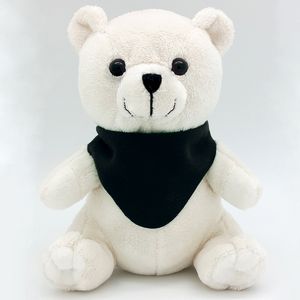 6" Sitting White Teddy Bear Beanie