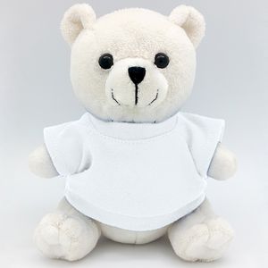 6" Sitting White Teddy Bear Beanie