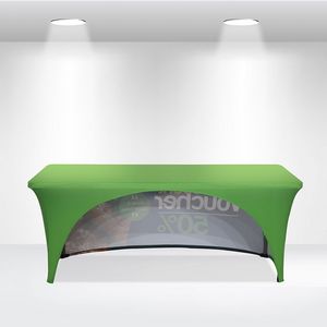 6' Stretch Table Covers with Open Back in Full Color Overall