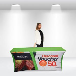 6' Stretch Table Covers with Zipper in Full Color Overall