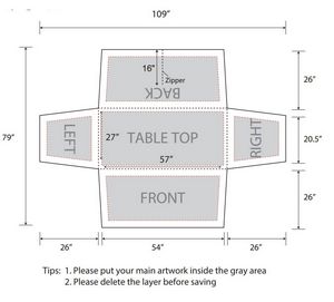 6' Stretch Table Covers with Zipper in Full Color Overall