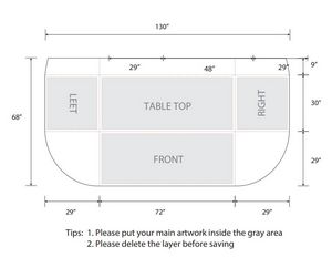 6' Table Cover w/ Open Back in Full Color Overall