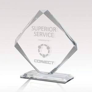 6.5" Beveled Glass Award - Tetrad