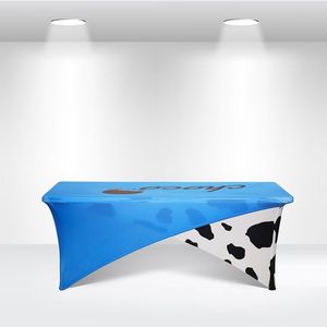 8' Cross-over Stretch Table Covers in Full Color Overall