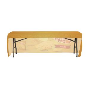 8' Fitted Table Cover w/ Open Back in Full Color Overall