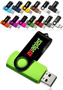 8 GB Swivel USB Flash Drive w/ Black Cover