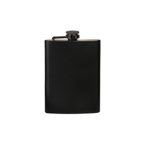 8 Oz. Black Stainless Steel Hip Flask