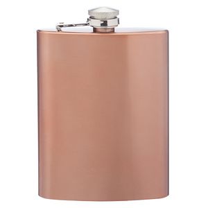 8 Oz. Copper Coated Hip Flasks