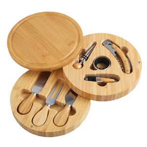 8 Piece Swivel Top Bamboo Cheese Board Set