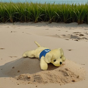 8" Reclining Beanie Animal - Dog