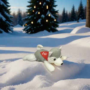 8" Reclining Beanie Animal - Husky