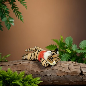 8" Reclining Beanie Animal - Tiger
