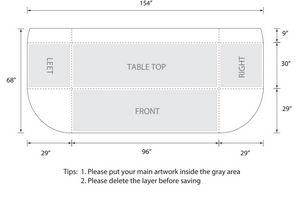 8' Table Cover w/ Open Back in Full Color Overall