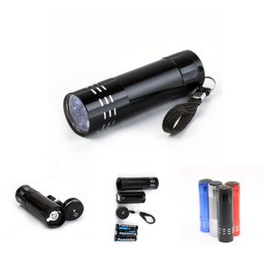 9 LED Colored Aluminum Flashlight w/Strap