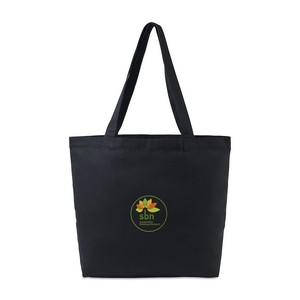AWAREâ„¢ Recycled Cotton Shopper Tote with Interior Zip Pocket - Black