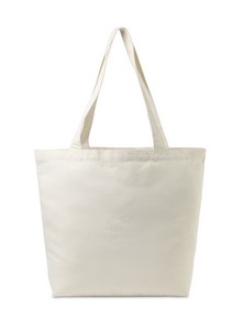 AWAREâ„¢ Recycled Cotton Shopper Tote with Interior Zip Pocket - Natural