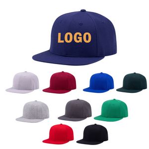 Acrylic/wool Blend Flat Bill Snapback Hat