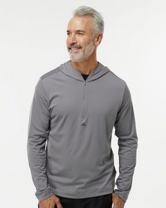 AdidasÂ® Lightweight Performance Quarter-Zip Hooded Pullover