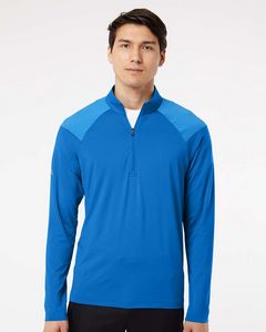 AdidasÂ® Shoulder Stripe Quarter Zip Pullover