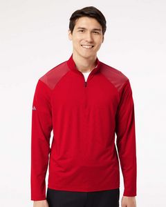 Adidas® Shoulder Stripe Quarter Zip Pullover