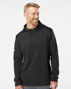 Adidas® Textured Mixed Media Hooded Sweatshirt