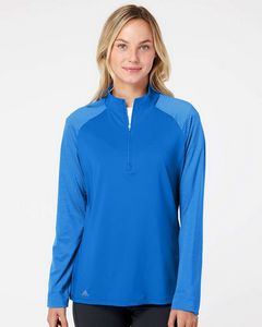 AdidasÂ® Women's Stripe Block Quarter Zip Pullover