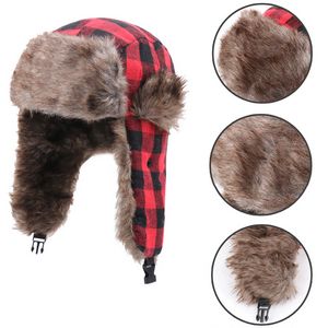 Adult Plaid Winter Trapper Hat