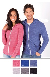 Adult Triblend Contrast Zip Front Hoodie