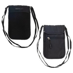 AeroLOFTÂ® Jet Black Safety Organizer Neck Wallet