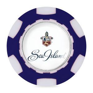 Ahead Poker Chip with Ball Marker - Navy-White