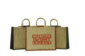 All Natural Jute Bag with Cane Handles
