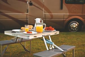 Aluminum Folding Picnic Table w/Four Seats