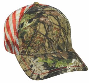 American Flag Camo Cap w/Mesh Back