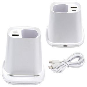 Annex Wireless Charging Stand with Dual Ports & Pen Holder