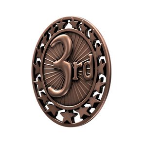 Antique 3rd Place Star Medal (2-1/2")