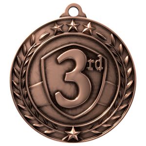 Antique 3rd Place Wreath Award Medallion (2-3/4")