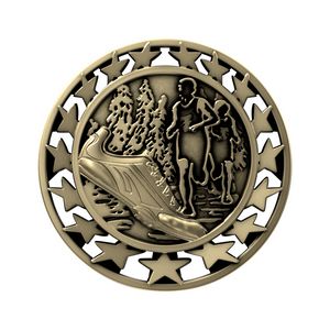 Antique Cross Country Star Medal (2-1/2")