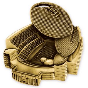 Antique Football Stadium Medallion (2-1/2")